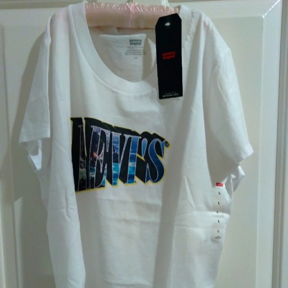 Short sleeve white Tee | Levi's logo NWT Large - Picture 6 of 6